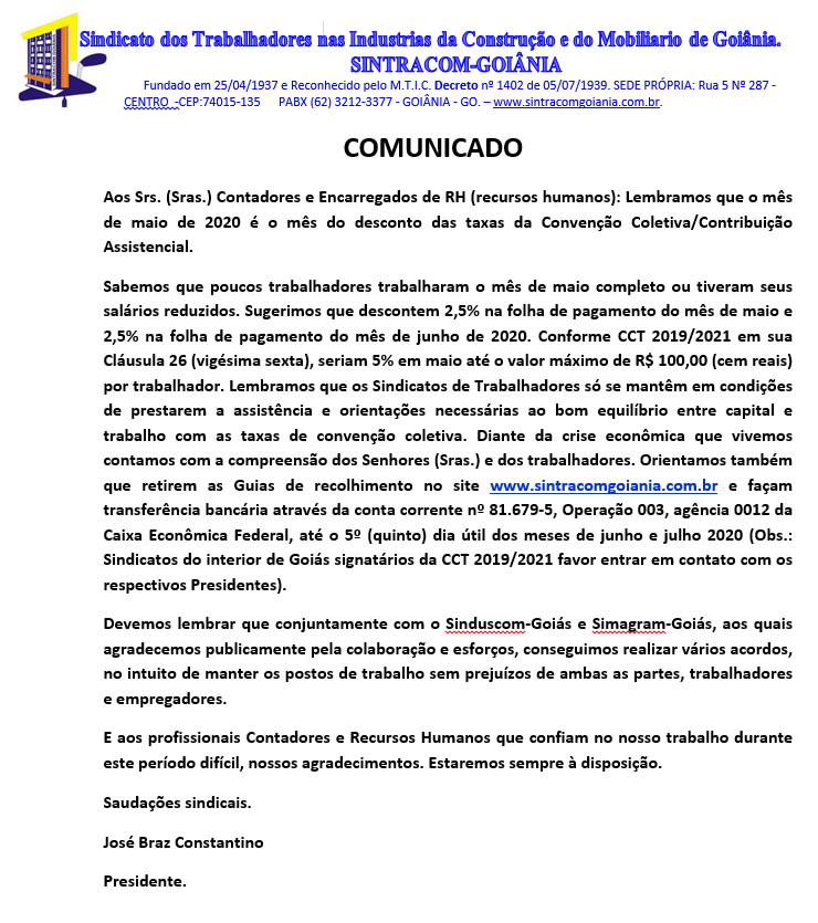 COMUNICADO CONT ASSISTENCIAL