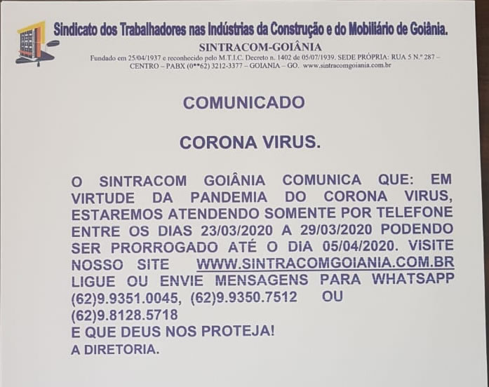 cominicado-sintracom